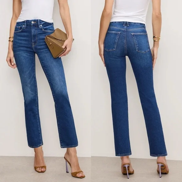 Good American Women's Straight Leg Jeans in Medium Blue - Picture 1 of 12